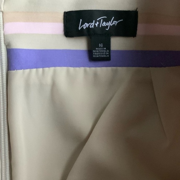 Lord & Taylor Striped Rainbow Colorblock Pencil skirt size 16 - Picture 3 of 4